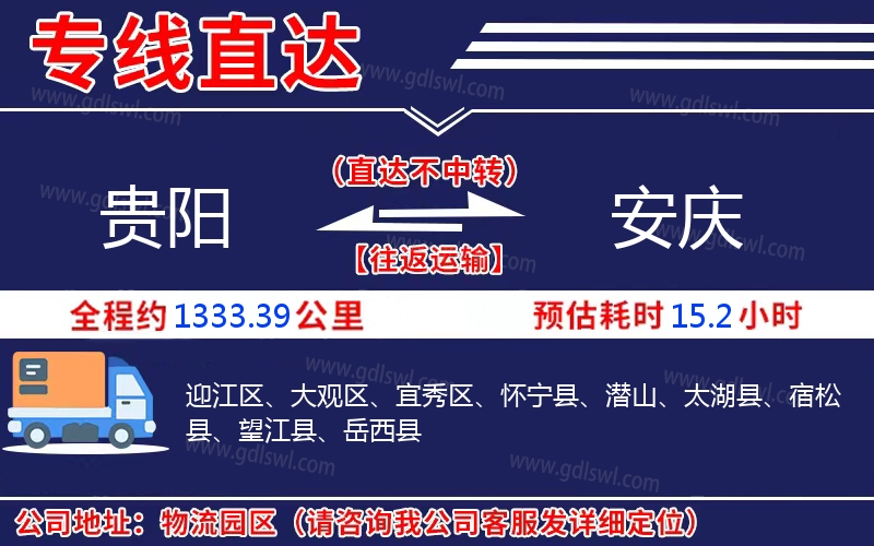 貴陽(yáng)到安慶物流公司 貴陽(yáng)到安慶物流公司