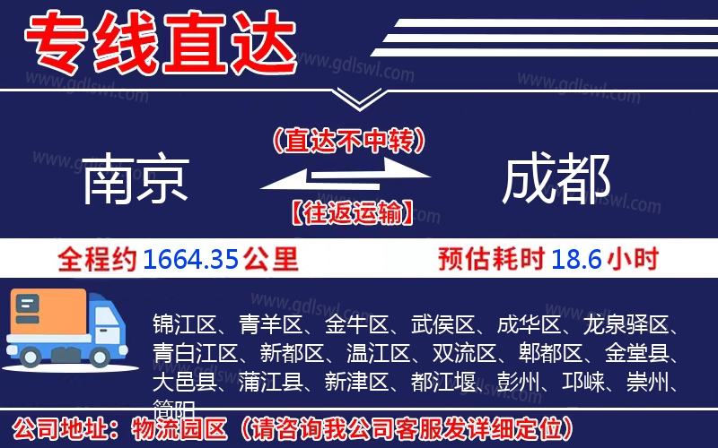 南京到成都物流公司