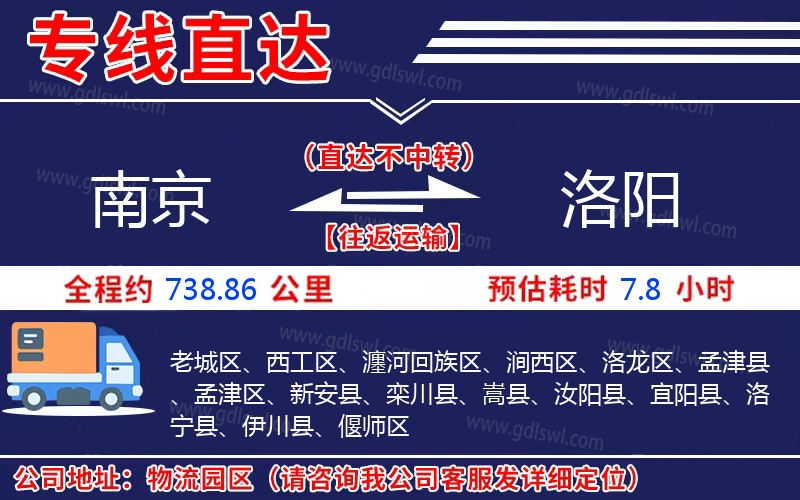 南京到洛陽物流公司 南京到洛陽物流公司