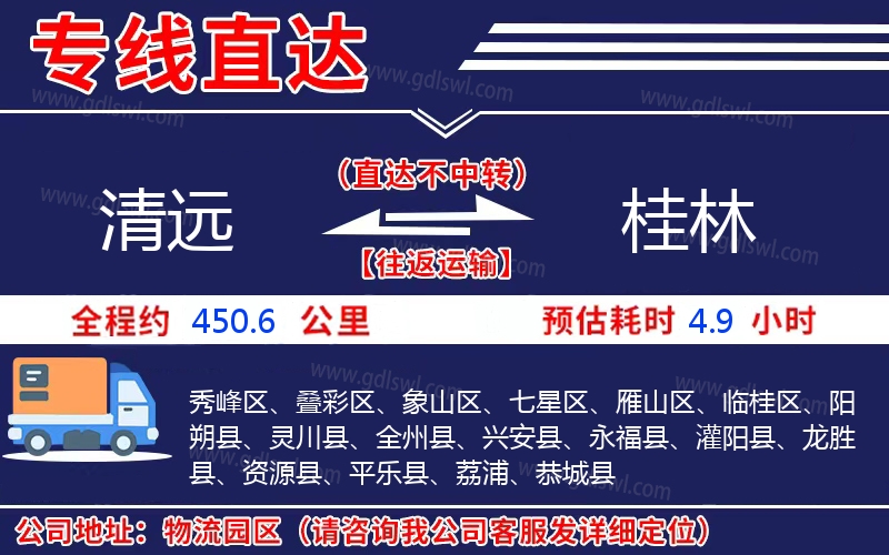 清遠(yuǎn)到桂林物流公司 清遠(yuǎn)到桂林物流公司