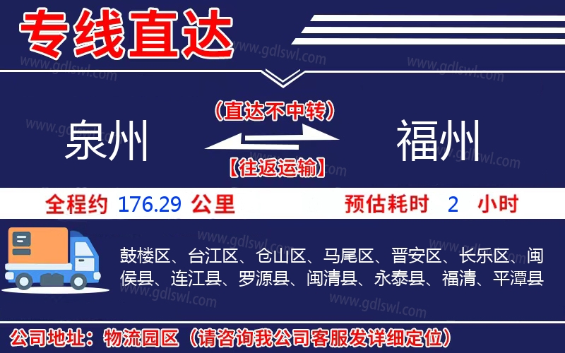 泉州到福州物流公司 泉州到福州物流公司