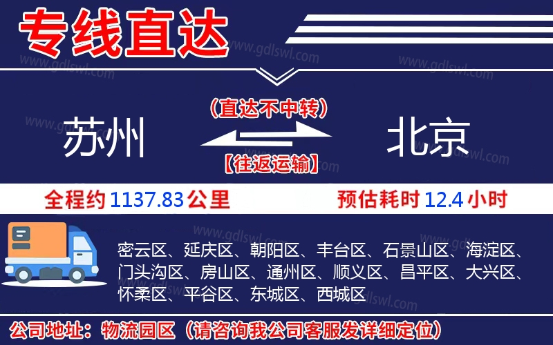 蘇州到北京物流公司 蘇州到北京物流公司