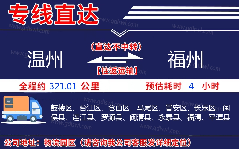 溫州到福州物流公司 溫州到福州物流公司