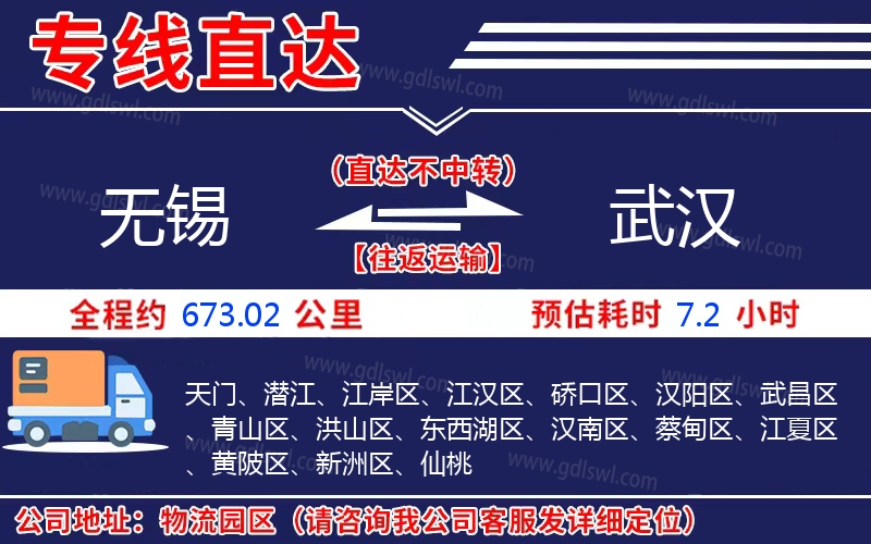 無錫到武漢物流公司 無錫到武漢物流公司