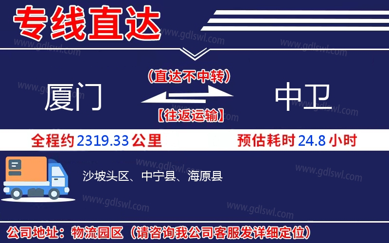 廈門到中衛(wèi)物流公司 廈門到中衛(wèi)物流公司