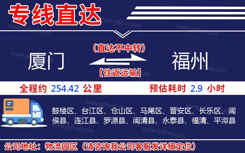 廈門到福州物流公司 廈門到福州物流公司