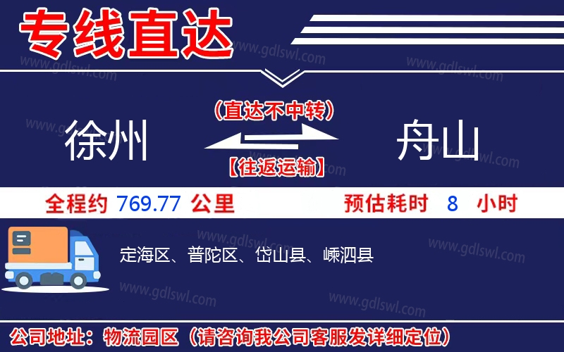 徐州到舟山物流公司 徐州到舟山物流公司